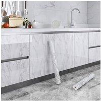 Living and Home 0.6x5m Self-adhesive Arabescato Corchia Marble Wallpaper in White