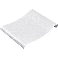Living and Home 500cm x 45cm Retro Flower Textured PVC Wallpaper Roll in Light Grey | Size: 500 cm x 45 cm