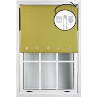 Furnished Green Blackout Roller Blinds with Chrome Round Eyelets & Metal Fittings | Size: 95 cm width x 210 cm drop