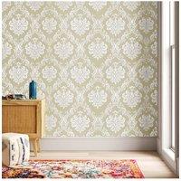 Living and Home 5M x 45Cm Retro Flower Textured PVC Wallpaper Roll in Beige | Size: 5M x 45 cm