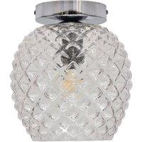 First Choice Lighting Baine - Clear Textured Glass Chrome Ceiling Light Fitting