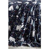 Fusion 'Starry Night' Plush Fleece Throw in Blue | Size: 120 cm x 150 cm