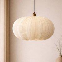 CGC Lighting Palmira Large Oval Stretch Ruffled Silk Fabric Lampshade in Cream