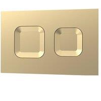 Balterley Square Dual Flush Push Button Plate Brushed Brass in Metallics