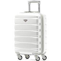 Flight Knight 55x35x20cm Cabin Carry Bag Hard Shell Suitcase 100+ Airline Approved in White