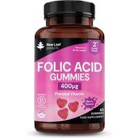 New leaf health Folic Acid Pregnancy Gummies 60 High Strength Folate Vitamins in Pink