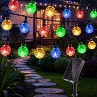 Ollny Solar String Lights 12m 100LEDs IP44 8 Modes Garden Solar Lights Auto on/off in Black