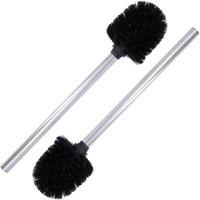 NESTLUNE 2x Toilet Brush Stainless Steel Bathroom Cleaning in Silver