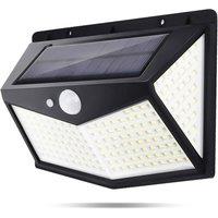 FLAVORA LED Solar Wall Lights 212 LED PIR Motion Sensor Security Lamps 1 Pack in Black