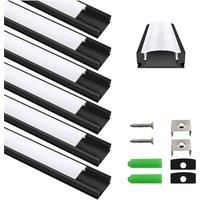 FLAVORA U-shape-Black LED Aluminium Channel Profile in Black