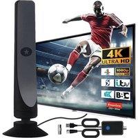 NESTLUNE TV Aerial Digital Indoor TV Aerial with Signal Booster TV in Black