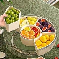 FLAVORA Rotatable Multi-Compartment Snack Tray in White | Size: 0.6m2