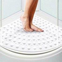 FLAVORA 54x54cm Corner Anti-Slip Shower Mat in White | Size: 50 cm x 80 cm