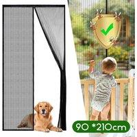 FLAVORA Magnetic Fly Screen Door Mesh Curtain Pet in Black | Size: 10