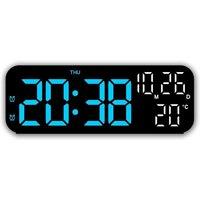 FLAVORA Mains Powered LED Digital Alarm Clock in Black | Size: 0.6m2