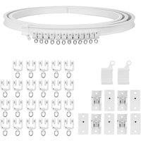 FLAVORA 3m White Flexible Straight Bay Window Curtain Track Rail | Size: 1