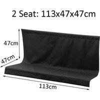 FLAVORA 2 Seaters: 113x47x47cm Garden Swing Seat Cover Replacement in Black | Size: 0.6m2