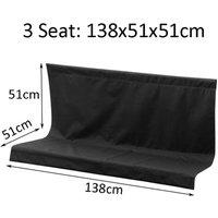 FLAVORA 3 Seaters: 138x51x51cm Garden Swing Seat Cover Replacement in Black | Size: 0.6m2