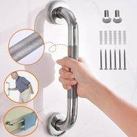 FLAVORA 40 cm Stainless Steel Anti Slip Bath Grab Bar in Silver | Size: 180 cm width x 180 cm drop