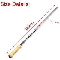 FLAVORA 6pcs Wooden Handle BBQ Steel Kebab Skewers in Metallic Silver | Size: 0.6m2