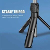 NESTLUNE Black Bluetooth Selfie Stick Handheld Tripod Black