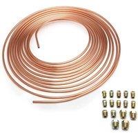 FLAVORA 25ft 3/16" Copper Kunifer Brake Pipe Tubing Kit | Size: 10000mm x 520mm