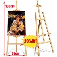FLAVORA Artist Studio Painting Easel 1.5m Tripod Display in Natural | Size: 0.6m2