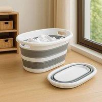 EONLION FOLDING COLLAPSIBLE LAUNDRY BASKET in Grey | Size: 100 cm