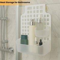 EONLION OVER CUPBOARD DOOR SHOWER CADDY TIDY ORGANIZER in White