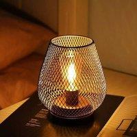 EONLION 2 PCS Cordless Table Lamp Metal in Black