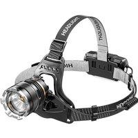 FLAVORA USB Rechargeable Waterproof LED Headlamp in Black
