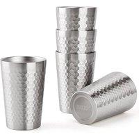 FLAVORA 5 Pack 300ml Stainless Steel Coffee Cups in Metallic Silver | Size: 0.6m2