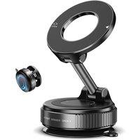 FLAVORA Magnetic Vacuum Suction Car Phone Holder in Black
