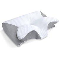 NESTLUNE Cervical Contour Memory Foam Pillow in White | Size: 100 cm x 190 cm