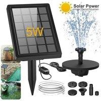 NESTLUNE Solar Panel Powered Water Pump Garden Pool Pond in Black | Size: 100 cm x 100 cm