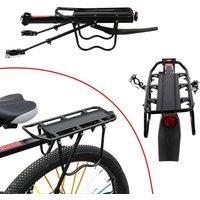 NESTLUNE 50kg Max Alloy Rear Bicycle Pannier Rack Carrier Bag Luggage in Black | Size: 0-12 m