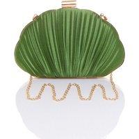 AJVANI Women's Evening Pleated Satin Prom Party Bag in Green