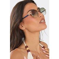 EGO Women's Shaped Sunglasses in Beige