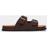 EGO Women's Slider Faux Suede Sandals in Dark Brown | Size: 7