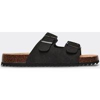 EGO Women's Slider Faux Suede Sandals in Black | Size: 6