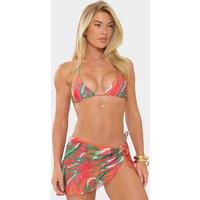 EGO Women's Tie Tie Side Floral Mesh Mini Sarong in Orange | Size: 6