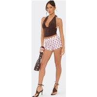 EGO Women's Polka Dot Low Rise Shorts in Light Pink | Size: 6