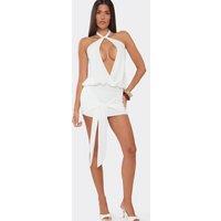 EGO Women's Sleeveless Tie Cut Out Mini Dress in White | Size: 8