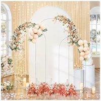 Living and Home 3pcs 180/200/220cm Height White Metal Arch Wedding Backdrop Stand Prop Decor