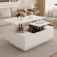 BTM Lift-Top Coffee Table with Storage, 1005055cm in White