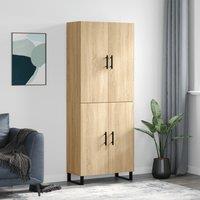 Berkfield Home Highboard Sonoma Oak 69.5x34x180 cm Engineered Wood in Brown