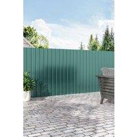 Garden Sanctuary 115cm L x 45cm W Steel Corrugated Panels Side Panels Set of 12 in Dark Green | Size: 115 cm L x 45 cm W