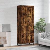 Berkfield Home Highboard Smoked Oak 69.5x34x180 cm Engineered Wood in Brown