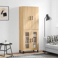 Berkfield Home Highboard Sonoma Oak 69.5x34x180 cm Engineered Wood in Brown