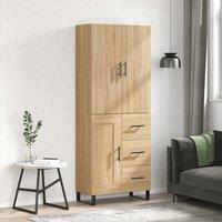 Berkfield Home Highboard Sonoma Oak 69.5x34x180 cm Engineered Wood in Brown
